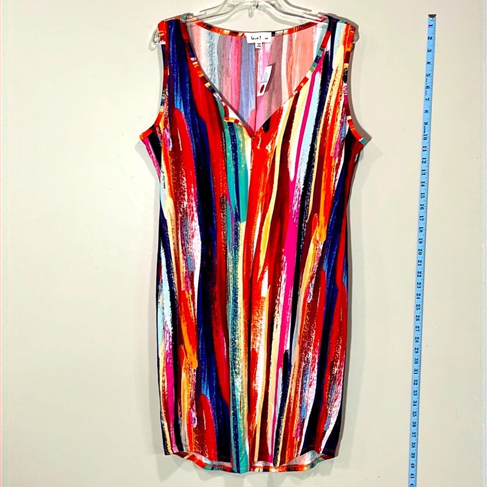 Beautiful Multicolored Plus Size Sleeveless Dress. Size 2X.